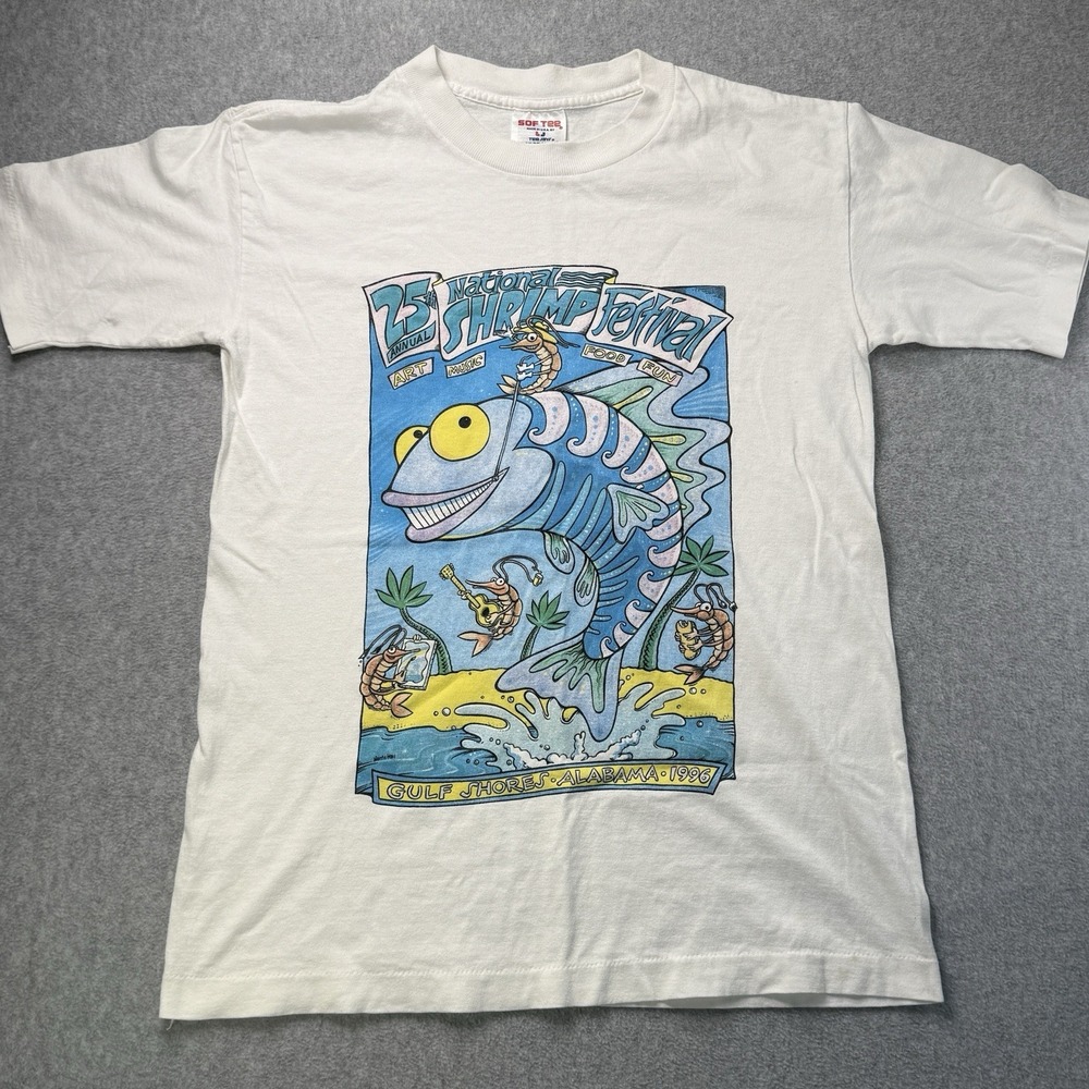 Vintage‎ 1996 National Shrimp Festival Tee Gulf Shores AL Sof Tee USA Made L